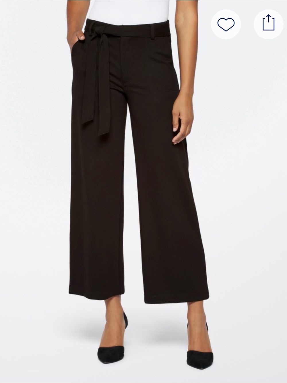 Kut from the Kloth Black Wide-Leg Tie Belt Pants